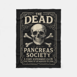 Dead Pancreas Society - Diabetes Awareness Skull _ Fleece Deken