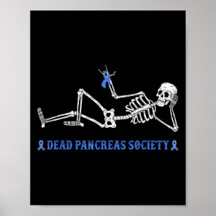 Dead Pancreas Society Diabetes Bewustzijn Grappig Poster