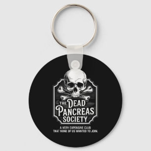 Dead Pancreas Society Shirt Schedel Grappige Diabe Sleutelhanger