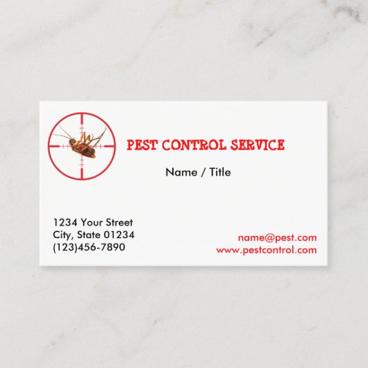 Dead Roach Pest Service 1 Sided Visitekaartje (Voorkant)