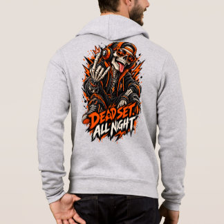 Dead Set All Night Skelet DJ – Halloween Hoodie