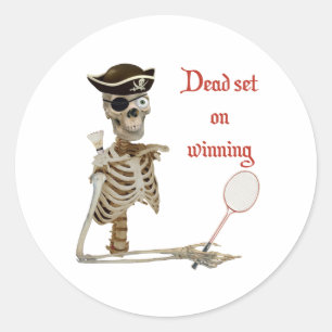 Dead Set Badminton Pirate Ronde Sticker