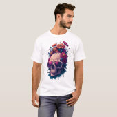 Dead Skull Bloem Kleurrijk V1 T-shirt (Voorkant volledig)