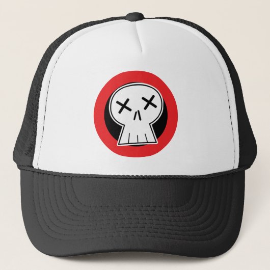 "Dead" Skull Red Target Trucker Hat Pet (Voorkant)