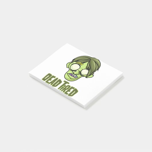 Dead Tired - grappige zombie Post-it® Notes (Schuin)