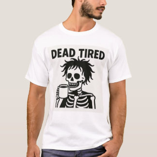 Dead Tired Halloween T-Shirt - Grappig Skelet