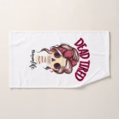 Dead Tired Maman Vie Skeleton Messy Bun Bandana (Serviette à main)