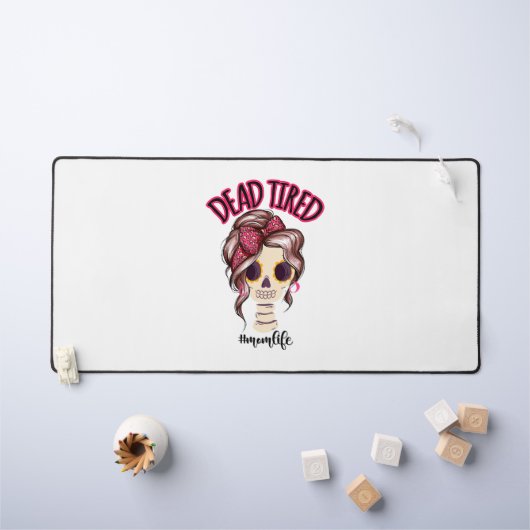 Dead Tired Maman Vie Skeleton Messy Bun Bandana (Tableau pour enfants)