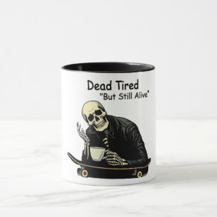 Dead Tired Skater Skeleton Coffee Mok