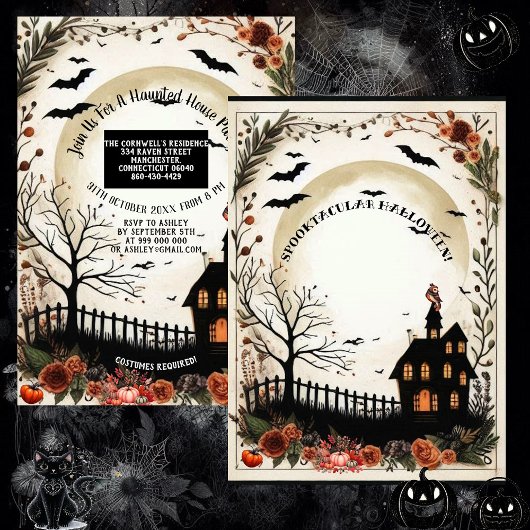 Dead Tree Pumpkins spookhuis Halloween Party Kaart