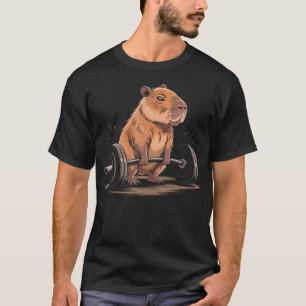 Deadlift Capybara Fitnesscentrum Gewichtheffen Fun T-shirt