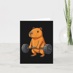 Deadlift Capybara Funny Fitness Capy Lover Gym Man Kaart