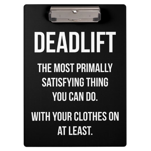 Deadlift - Funny Gym-thema - Nieuwe uitzending Klembord (Voorkant)