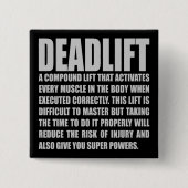 Deadlift - Funny Workout Motivatie Vierkante Button 5,1 Cm (Voorkant)