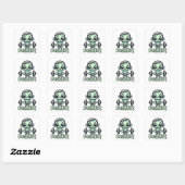 Deadlift! Schattigee Deadlifting Zombie Pun Vierkante Sticker (Vel)
