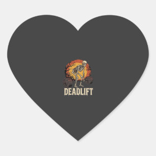 Deadlift Skelet Halloween Gym Workout Ontwerp Hart Sticker