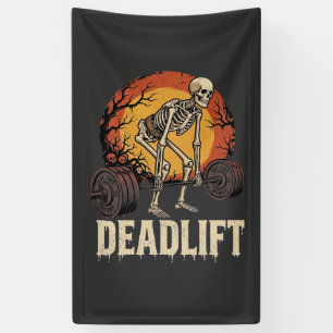 Deadlift Skelet Halloween Gym Workout Ontwerp Spandoek