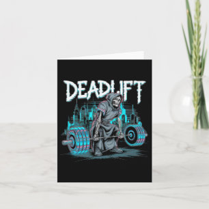 Deadlift Skeleton Gift Fitness Gothic Tarot Kaart
