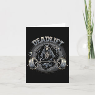 Deadlift Skeleton Gift Fitness Gothic Tarot Kaart 
