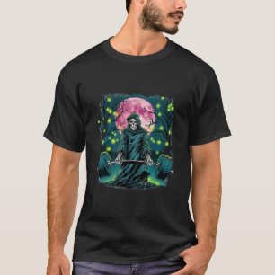 Deadlift Skeleton Gift Fitness Gothic Tarot Kaart T-shirt