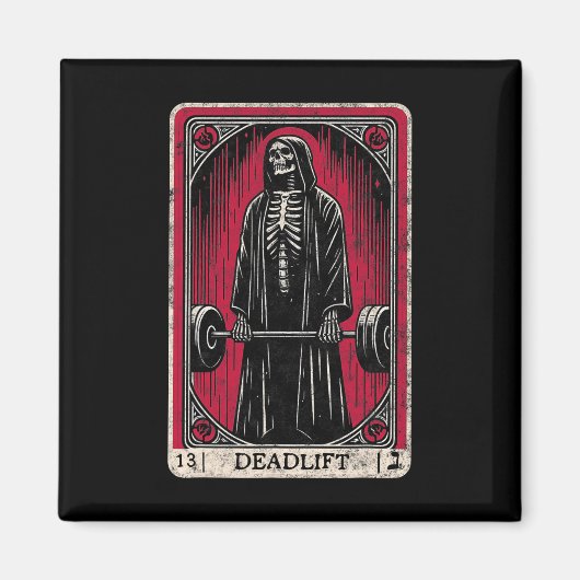 Deadlift Skeleton Halloween Gym Jokes Weig Magneet (Voorkant)