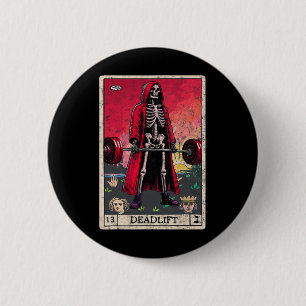  Deadlift Skeleton Halloween Gym Jokes Weig Ronde Button 5,7 Cm