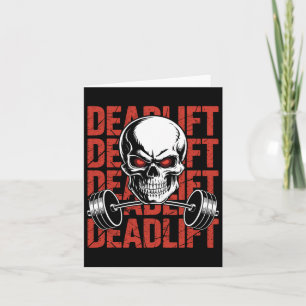 Deadlift Skull Skeleton Workout Powerlifting Gym L Kaart