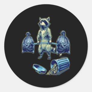 Deadlifting Raccoon Gewichtheffen Bodybuilding Fit Ronde Sticker