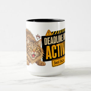 Deadline Modus Kat Grappig Cadeau voor Koffieliefh Mok