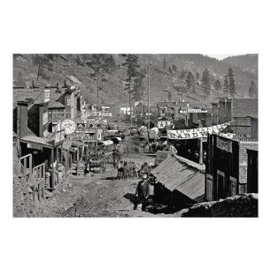 DEADWOOD, S Dakota - Wild West Mining Town 1876 Foto Afdruk