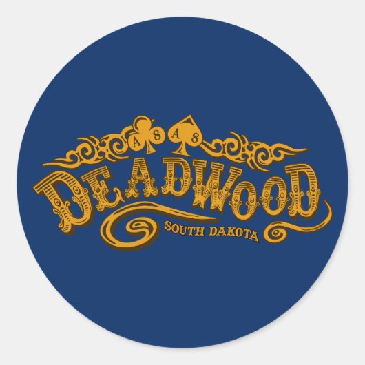 Deadwood Saloon Ronde Sticker (Voorkant)