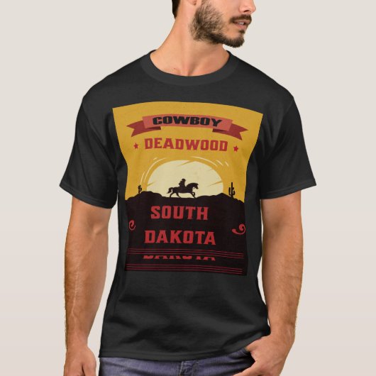 Deadwood South dakota cowboy T-shirt (Voorkant)