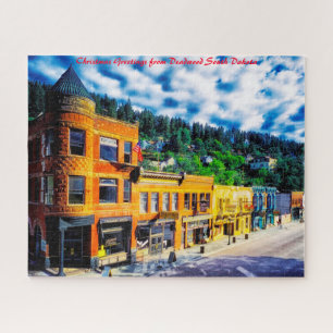 Deadwood South Dakota. Kerstgroeten Legpuzzel