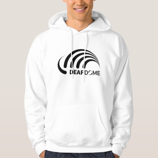 Deaf Dome sweatshirt met capuchon en zwarte logo (Voorkant)