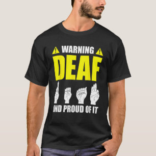 Deaf Pride ASL Hand Gesture Hearing Aid Handtekeni T-shirt