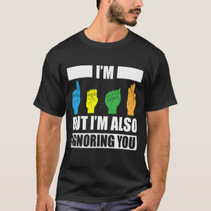 Deaf Pride ASL Hand Gesture Hearing Aid Handtekeni T-shirt