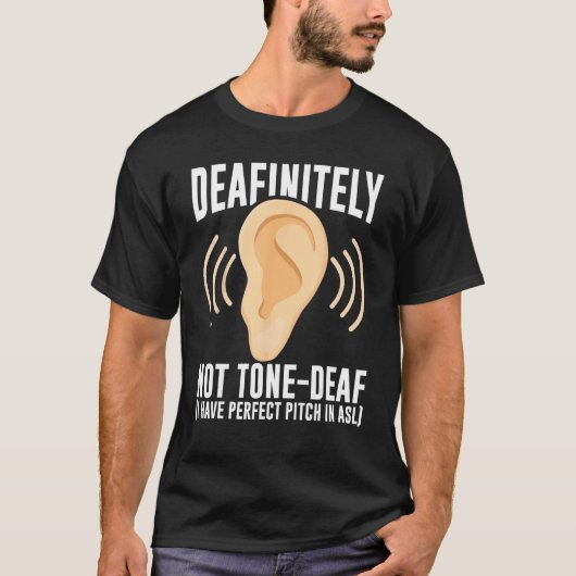Deaf Pride Awareness ASL Sign Language Deafinitely T-shirt (Voorkant)