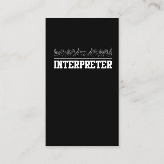 Deaf Pride Interpreter ASL Sign Language Visitekaartje (Voorkant)