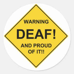 Deaf Proud Ronde Sticker