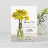 Deaffodils en Pearls General Party Invitation Kaart (Staand voorkant)