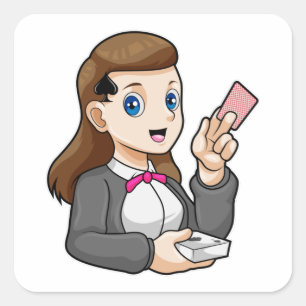 Dealer at Poker Vierkante Sticker