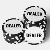 Dealer Eenvoudige Zwart Wit Tekst Poker Chips (Opstapeling)