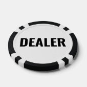 Dealer Simple Black White Text Poker Chips (Enkel)