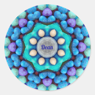 DEAN ~EASTER ~ Blue Green EIGS (blauwe groene eiwi Ronde Sticker
