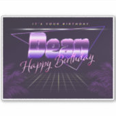 Dean Nom Prénom lila retro Sticker (Devant)