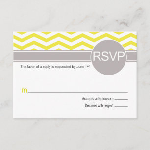Deandra Chic Chevron RSVP geel Kaartje