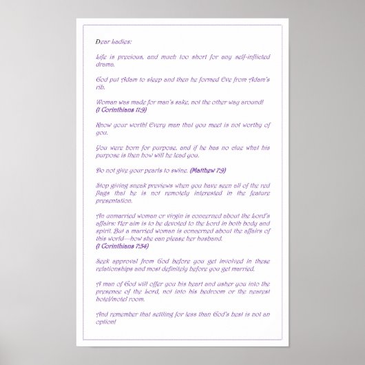 Dear Ladies - Poster  (Devant)