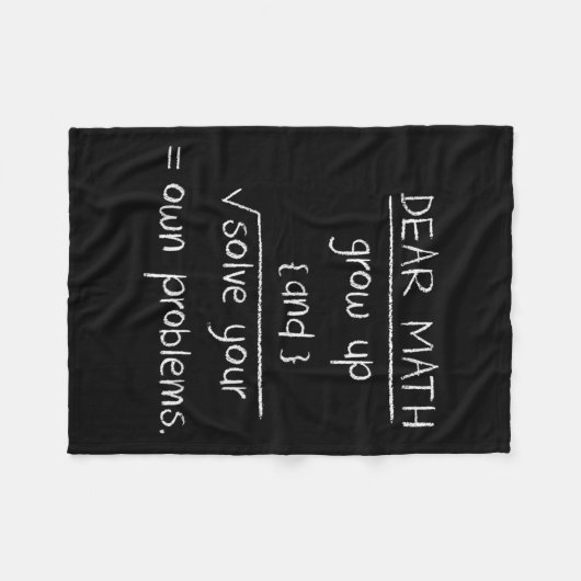 Dear Math Funny Quote  Fleece Deken (Voorkant (Horizontaal))