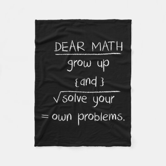 Dear Math Funny Quote  Fleece Deken (Voorkant)
