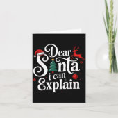 Dear Santa Can Explain Funny Christmas Kids Adults Kaart (Voorkant)